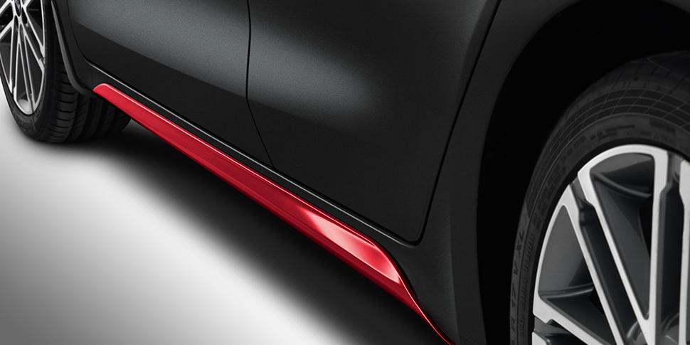 Red Side Skirts - Kia Rio 2017 Onwards H8420ADE00RD image 1