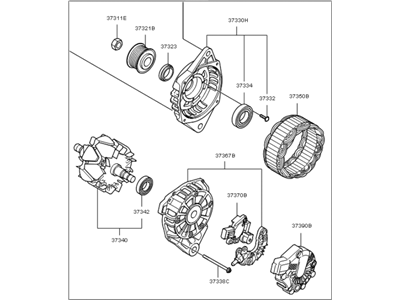 Kia Rio 2011-2014 1.4L Petrol Alternator 373002B300 image 1