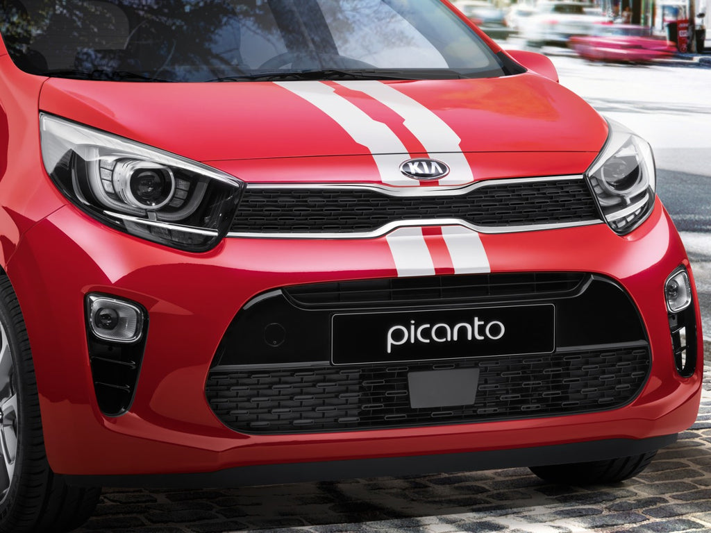 Genuine Kia Picanto (JA) Sporty Racing Stripes Decals, White G6200ADE00WH image 1
