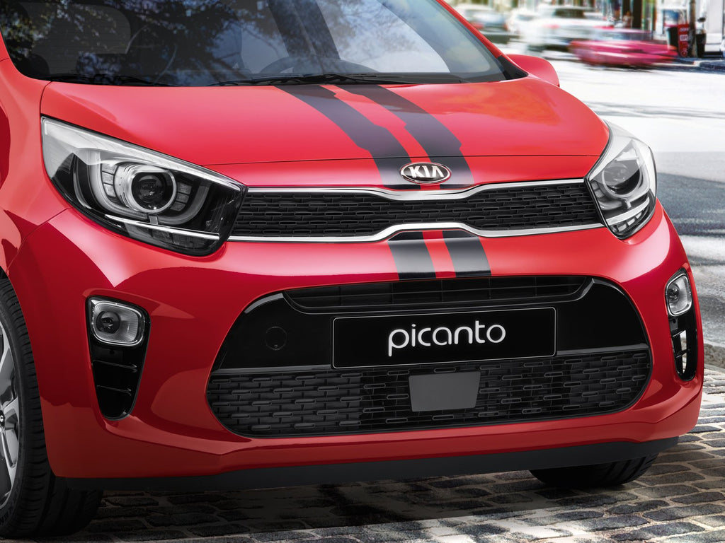 Genuine Kia Picanto (JA) Sporty Racing Stripes Decals, Black G6200ADE00BL image 1